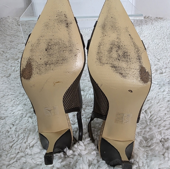 A. Marinelli Slingback Heels, SIZE:9.5, BROWN & TAN - Picture 14 of 16